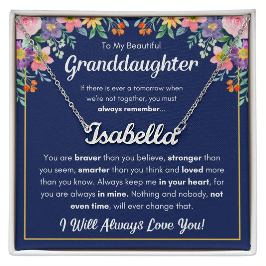 Custom name granddaughter gifts from grandma granddaughter necklace gifts for granddaughter grandmother granddaughter necklace from grandpa