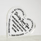 Daddy Loves You - Heart Shaped Acrylic Plaque
