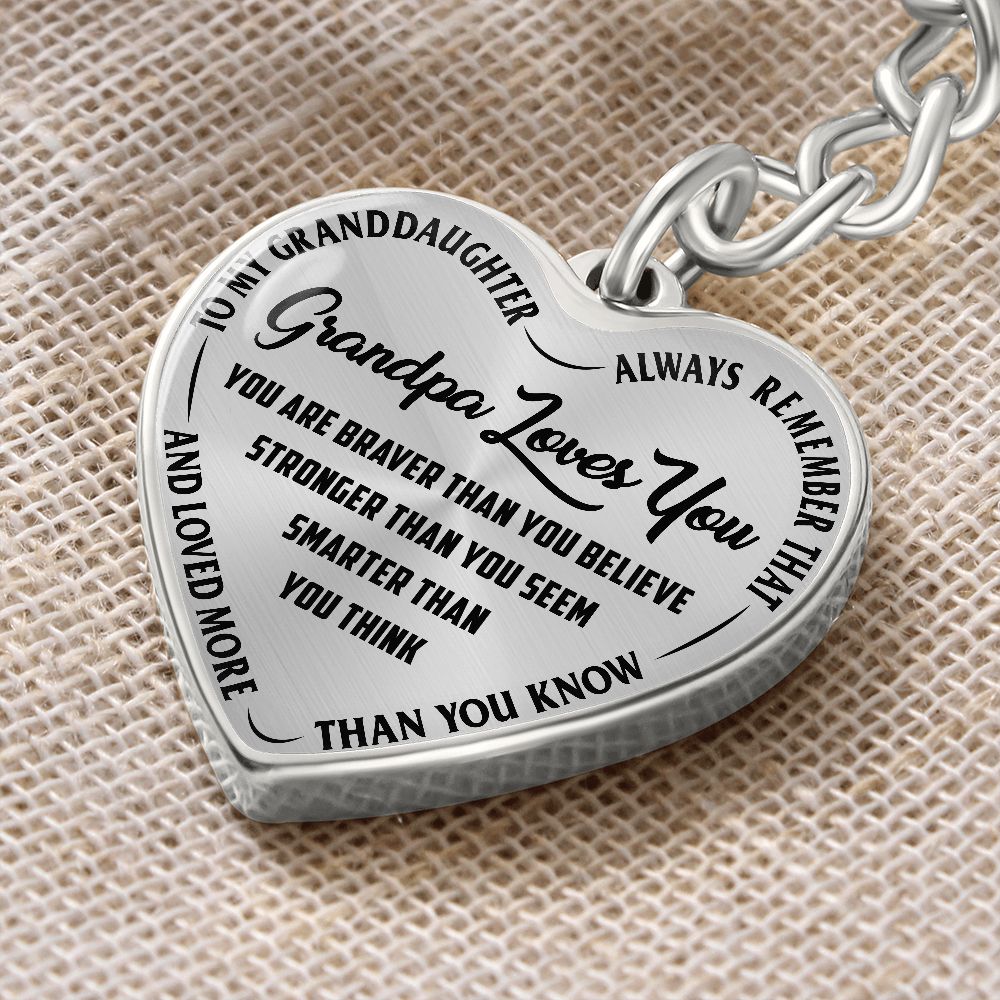 Grandpa Loves You - Heart Keychain