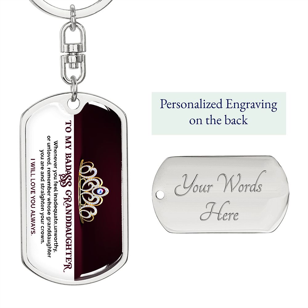 To My Badass Granddaughter - Red KeyChain
