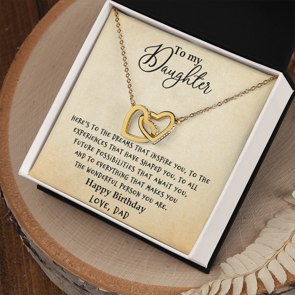 Daughter - Dreams - Interlocking Hearts Necklace