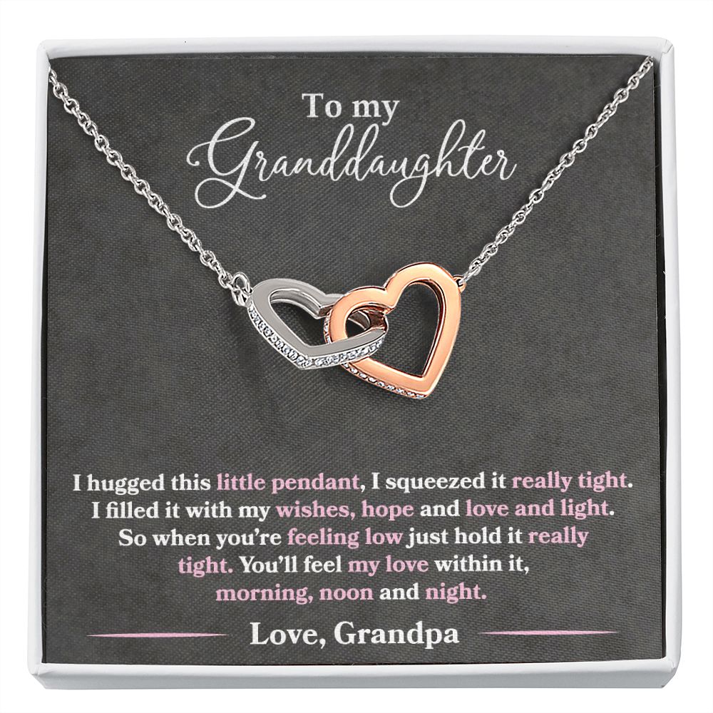 Granddaughter - I Hugged This Little Pendant - Love Grandpa