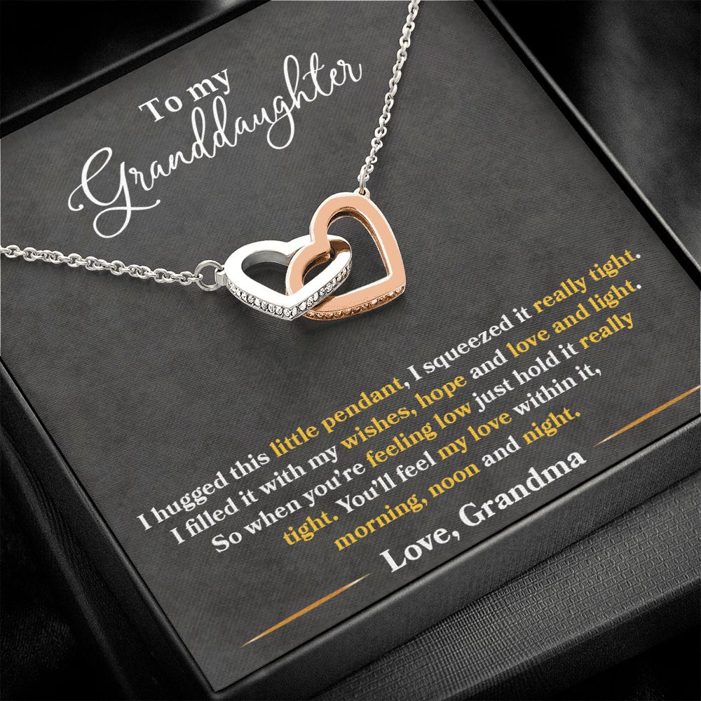 Granddaughter - I Hugged This Little Pendant - Love Grandma
